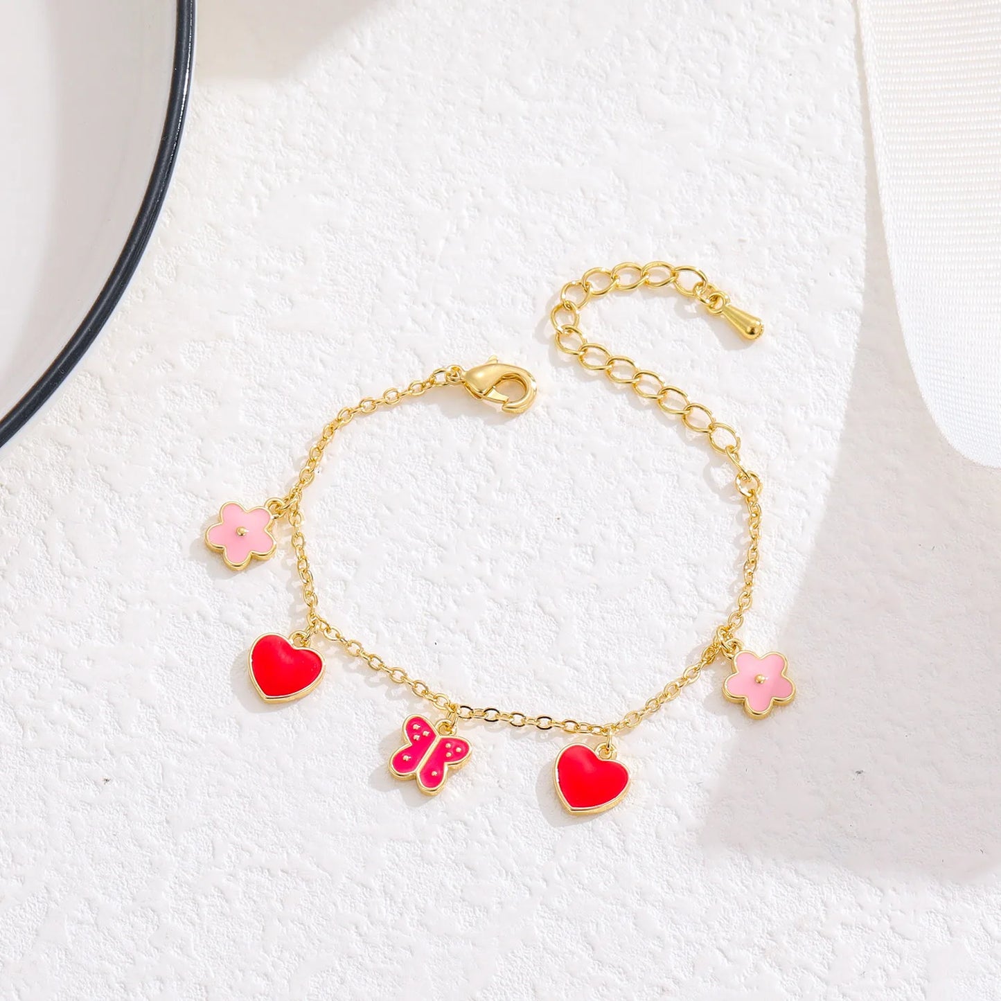Heart Love Butterfly Chain Adjustable Bracelet